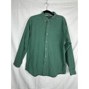 Ariat Pro Series Shirt Mens Large Green Plaid Button Down Western